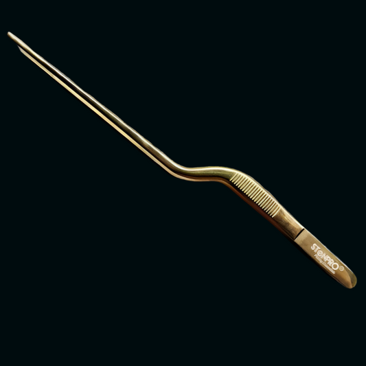 STenPro® Gold & Blue 20cm Offset Plating Tweezers