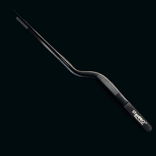 STenPro® Black & Steel 20cm Offset Plating Tweezers